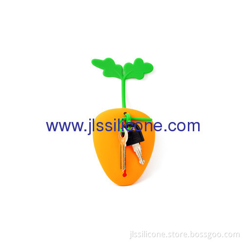 Carrot Shaped Silicone Keychain 